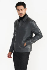 DIALLO GRAPHITE GREY MEN'S LEATHER JACKET