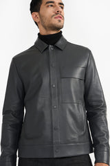 DIALLO GRAPHITE GREY MEN'S LEATHER JACKET