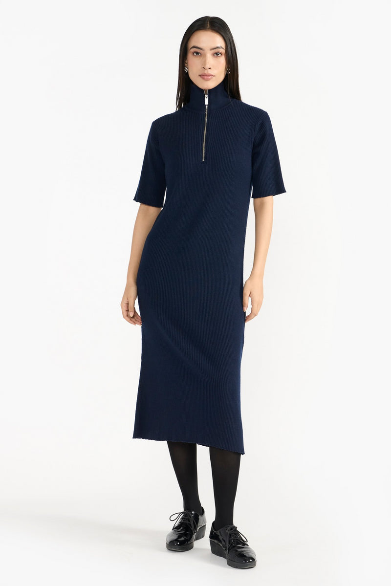 Navy Tracy Women Knit Dress