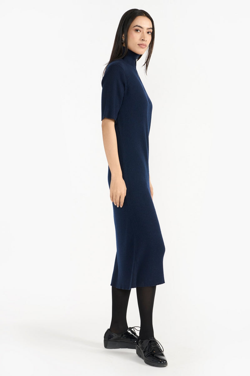 Navy Tracy Women Knit Dress