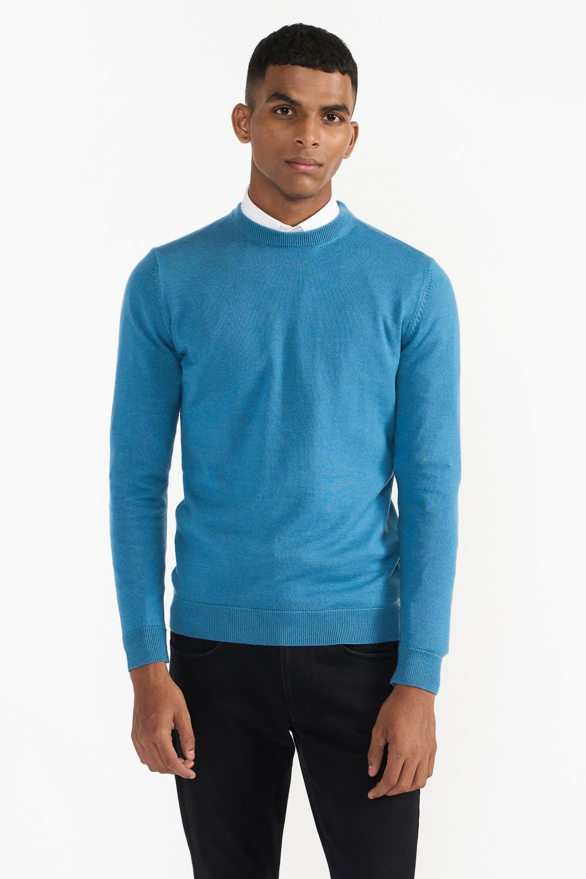 DRAKE SEA BLUE MEN'S SWEATER