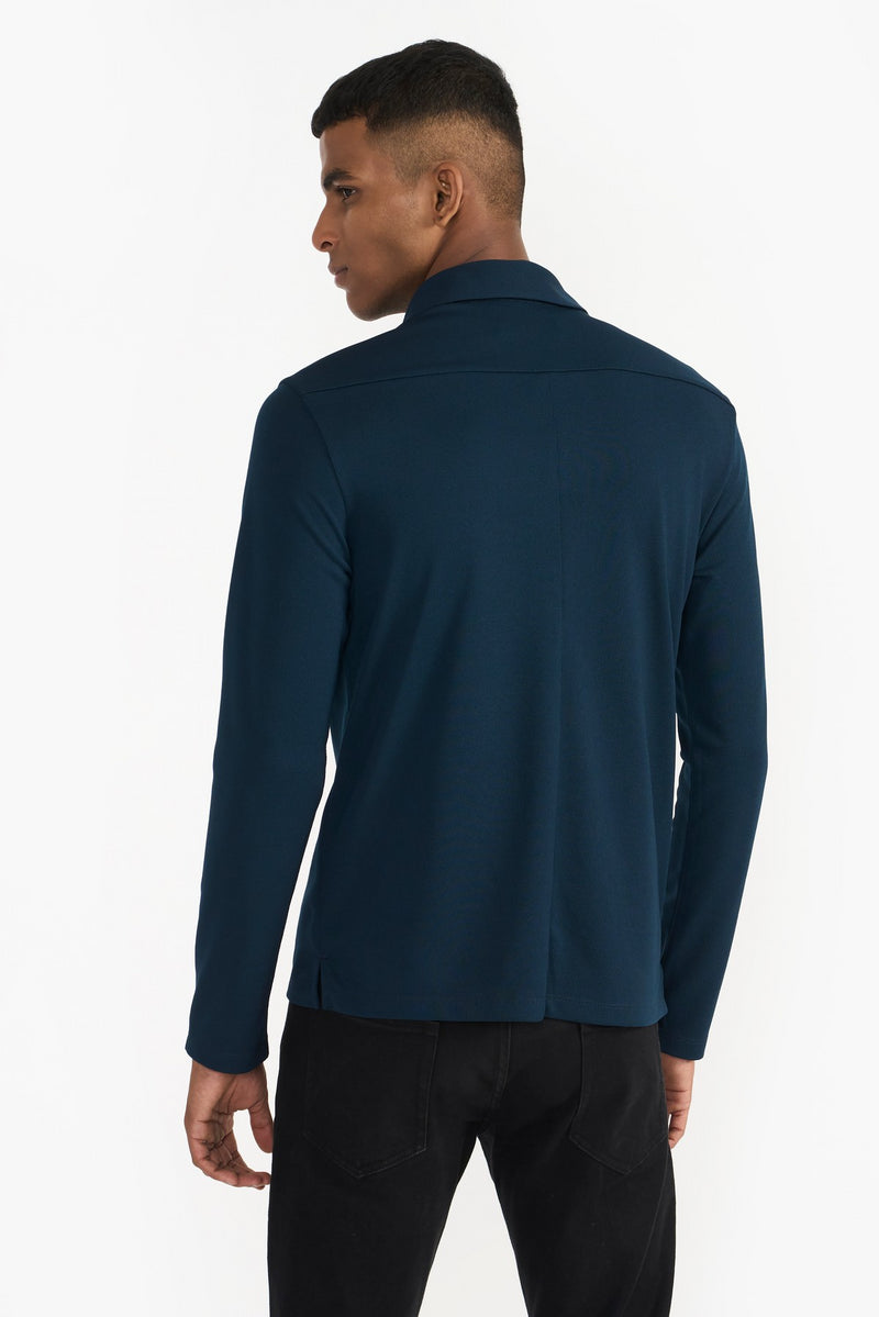 Navy Mike Full Sleeves Polo