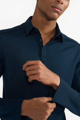 Navy Mike Full Sleeves Polo