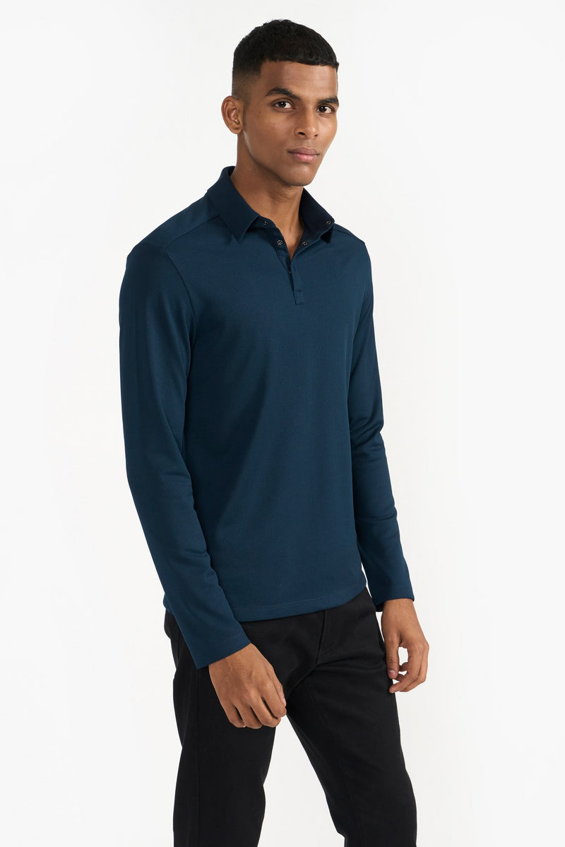 Navy Mike Full Sleeves Polo