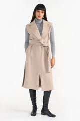 IVANNA OBE SAND WOMEN'S WOOLEN OVERCOAT