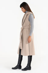 IVANNA OBE SAND WOMEN'S WOOLEN OVERCOAT