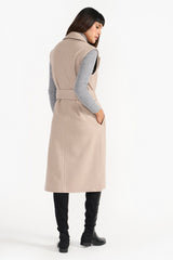 IVANNA OBE SAND WOMEN'S WOOLEN OVERCOAT