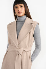 IVANNA OBE SAND WOMEN'S WOOLEN OVERCOAT