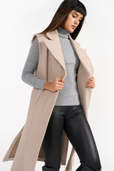 IVANNA OBE SAND WOMEN'S WOOLEN OVERCOAT