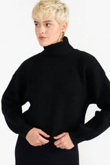 AURORA BLACK WOMEN'S KNIT SWEATER