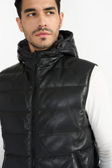 BRYAN BLACK MEN'S LEATHER VEST