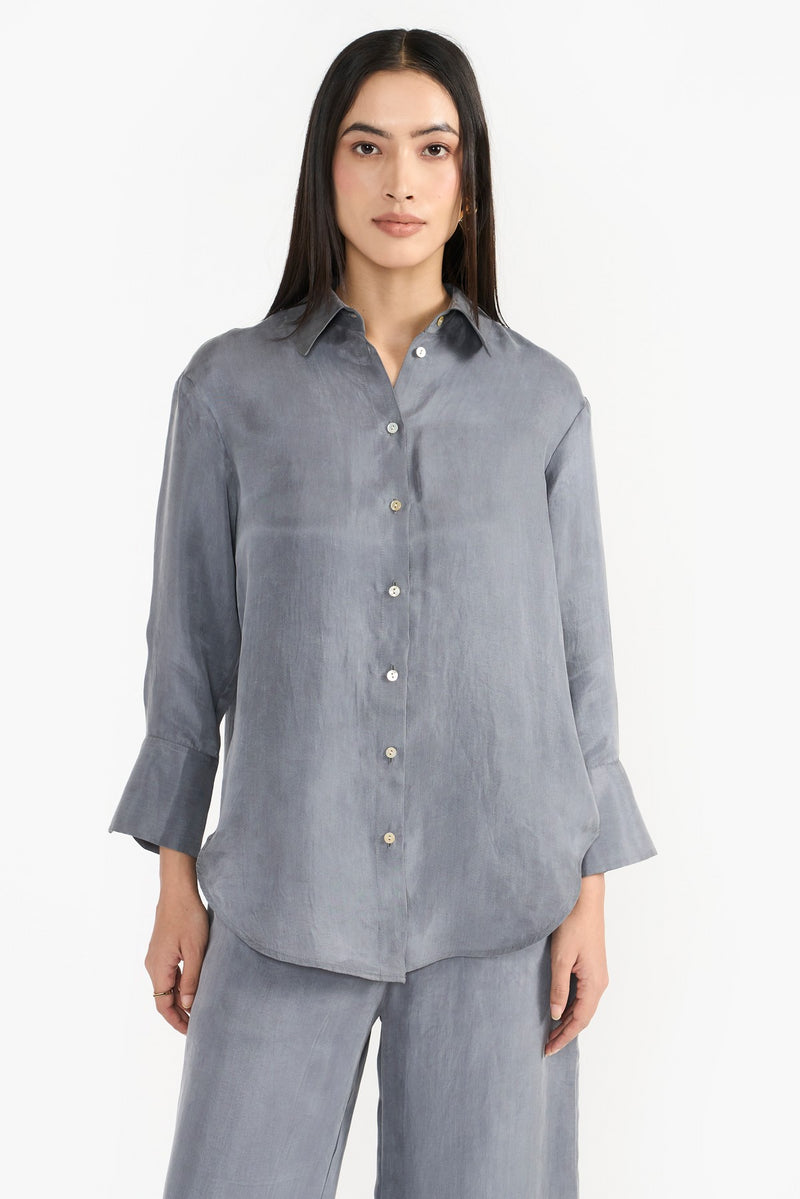 Grey Andrea Top Woven Top