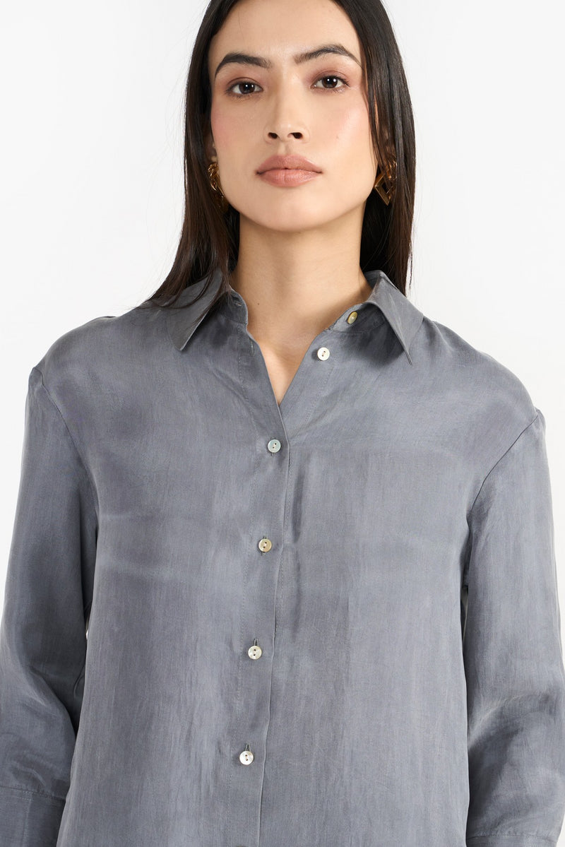 Grey Andrea Top Woven Top