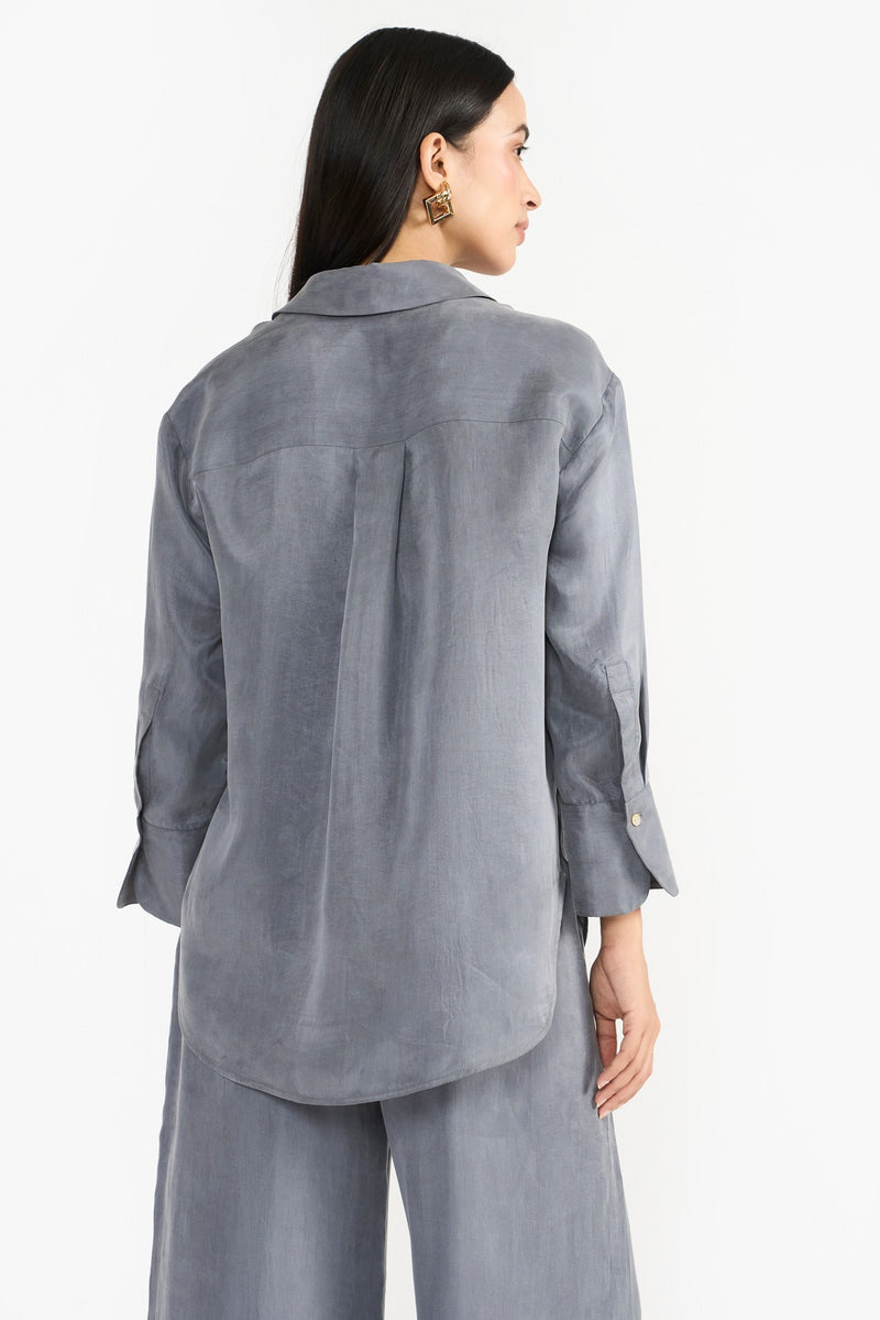 Grey Andrea Top Woven Top