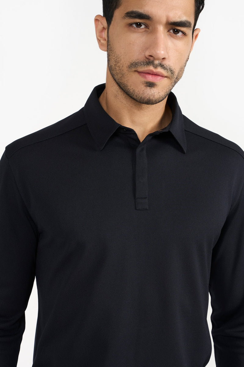 Black Mike Full Sleeves Polo