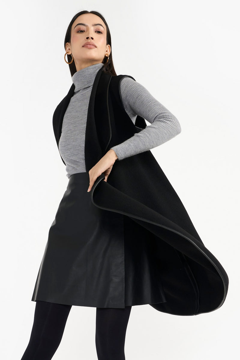 Black Paisley Wool Shrug