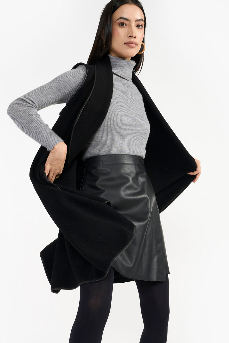Black Paisley Wool Shrug