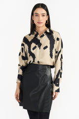 AMIRA BLACK & BEIGE WOMEN'S SHIRT