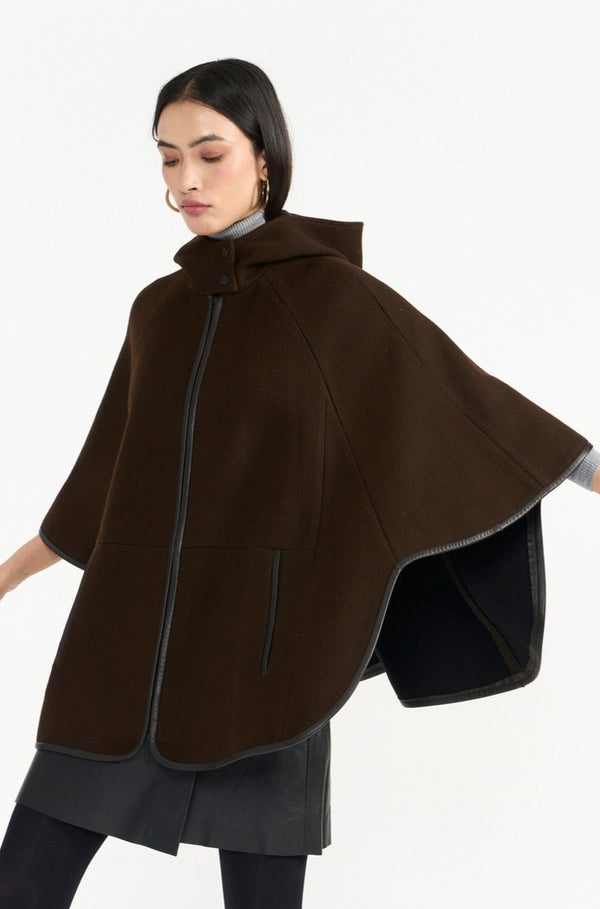 GRACE BROWN WOOLEN  WOMEN'S CAPE