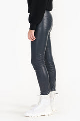 IRA NAVY LEATHER PANT