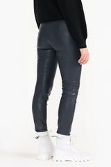 IRA NAVY LEATHER PANT