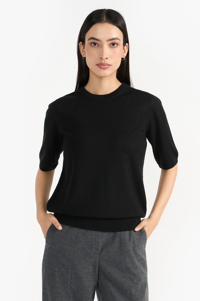 Black Mindy Women Knit Top