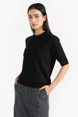 MINDY BLACK WOMEN'S KNIT TOP