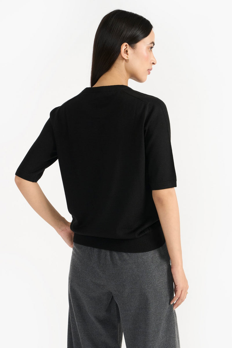 Black Mindy Women Knit Top