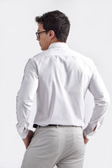 White with Grey Stripe Joss Shirt