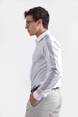 White with Grey Stripe Joss Shirt