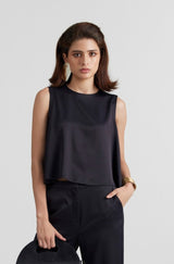 ELINA BLACK WOMEN'S WOVEN TOP