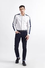 JOSS NAVY STRIPED MEN'S SHIRT