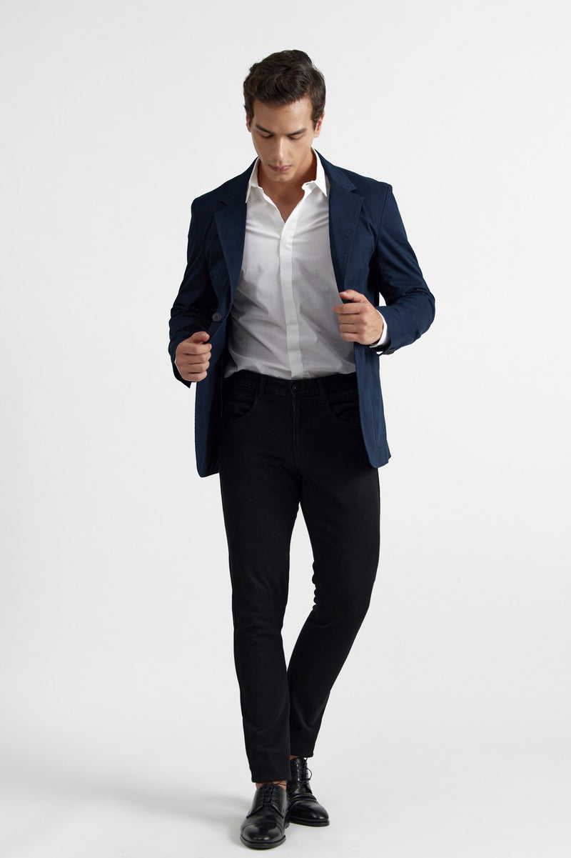 Navy Carlisle Blazer Cotton Blazer