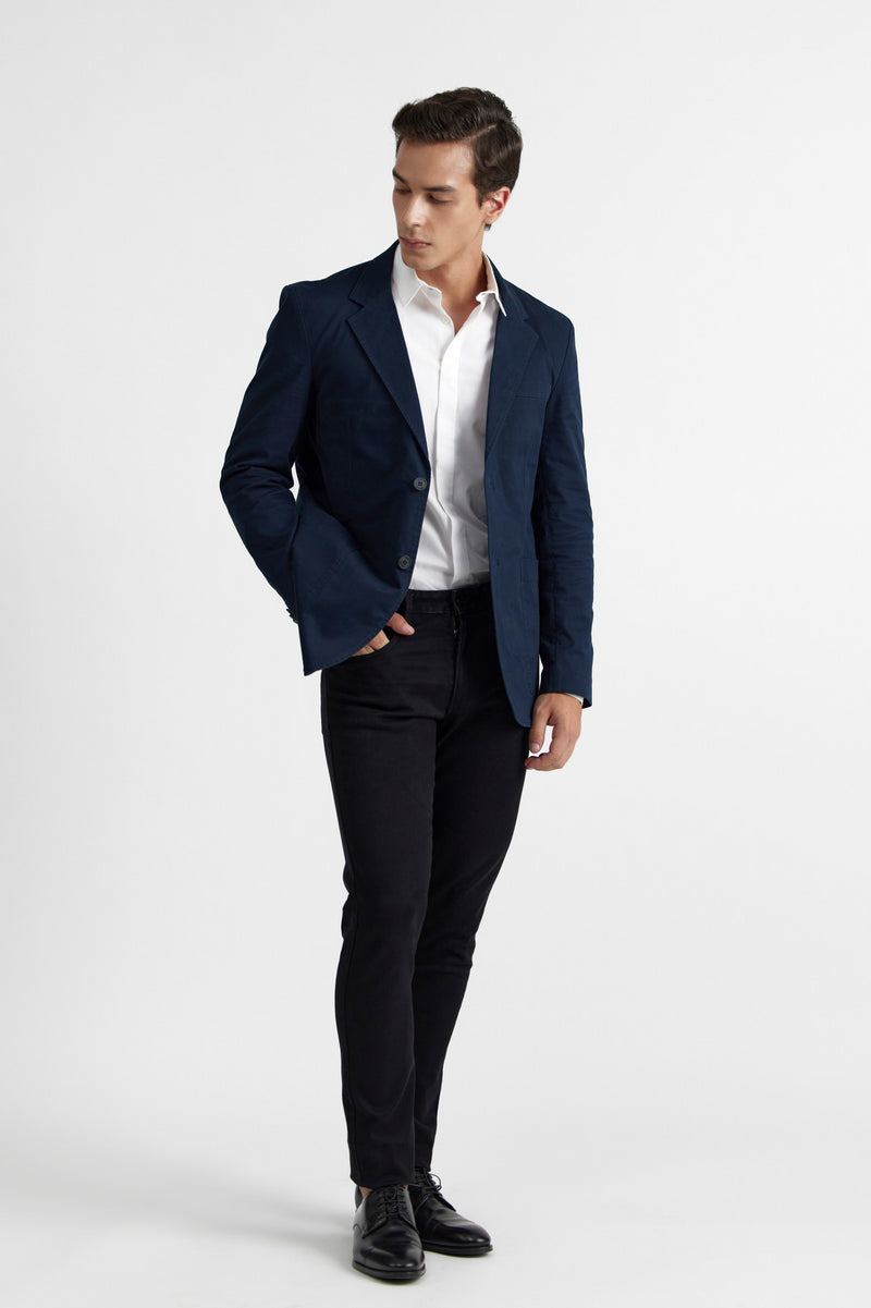 Navy Carlisle Blazer Cotton Blazer