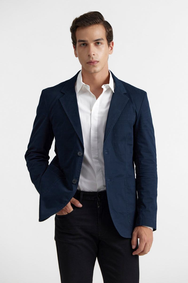 Navy Carlisle Blazer Cotton Blazer