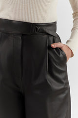 FIONA DARK BROWN LEATHER WOMEN'S PANTS