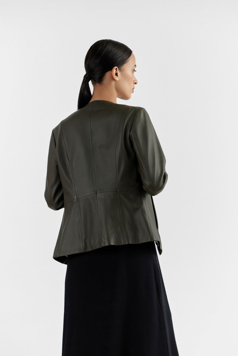 Olive Zola Leather Jacket