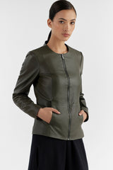 ZOLA OLIVE WOMEN'S LEATHER JACKET