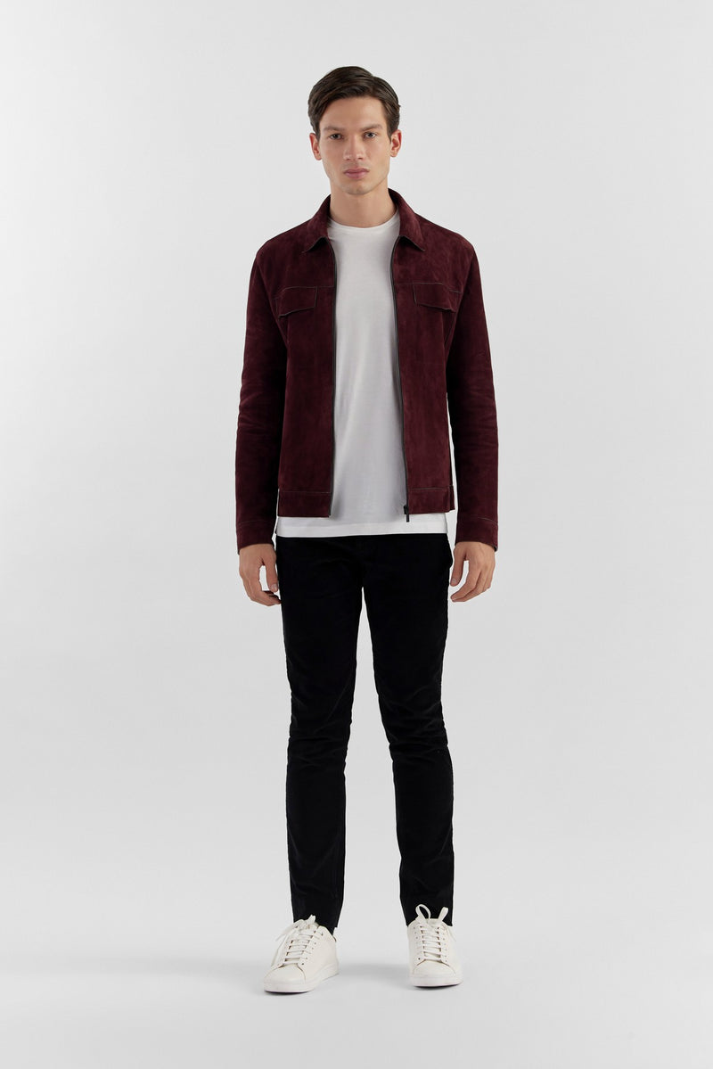 Wine Kofi Leather Jacket