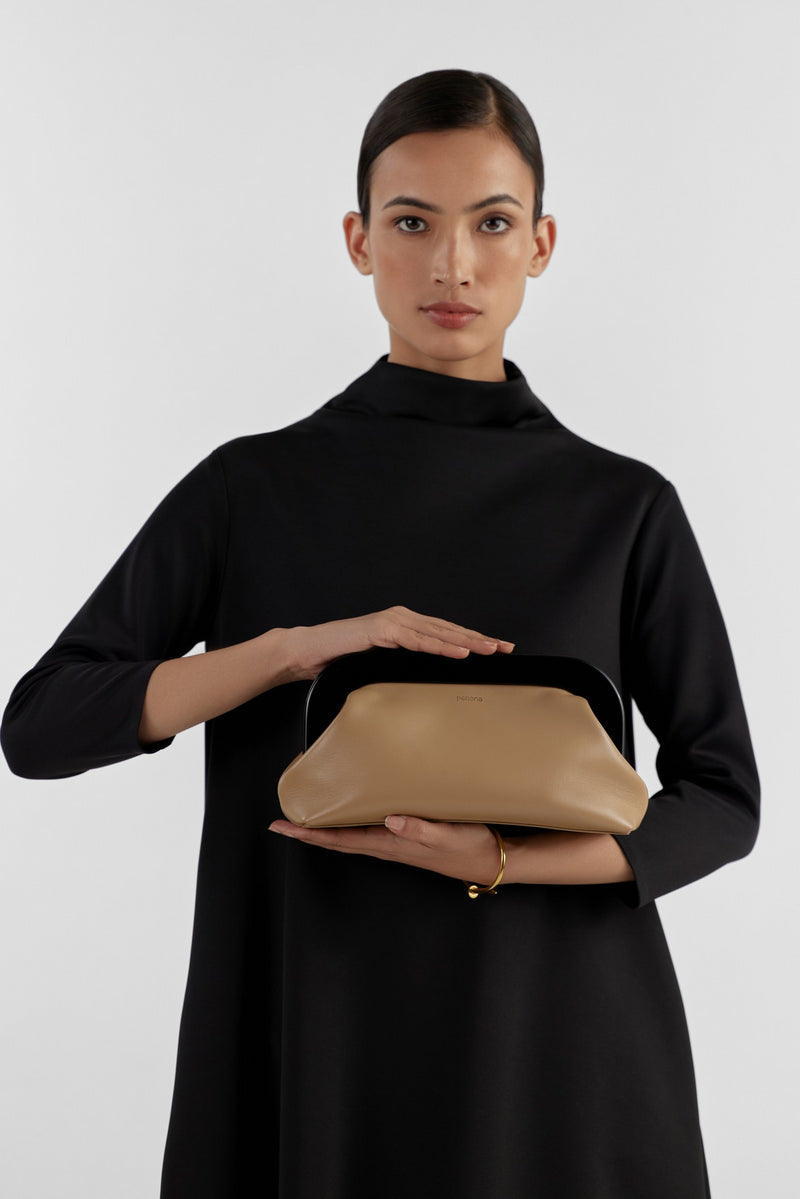 Beige Sabrina Evening Clutch