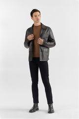 Dark Brown Iker Leather Jacket