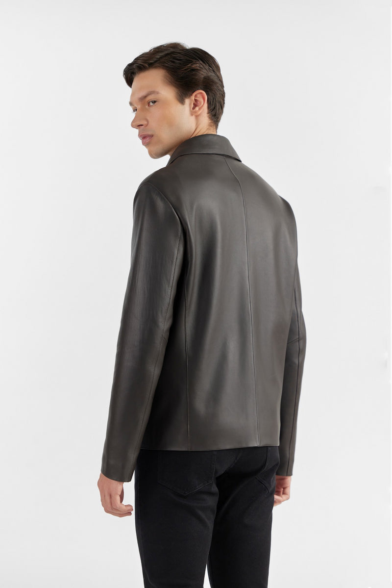 Dark Brown Iker Leather Jacket