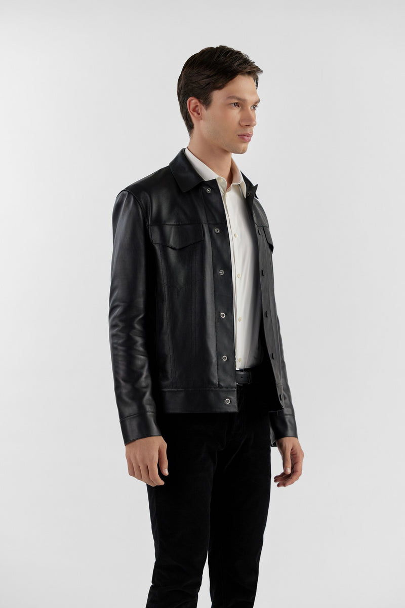 Black Dwayne Leather Jacket