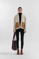 Ivory / Camel Darla Leather Shearling Jacket