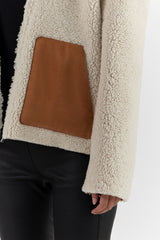 Ivory / Camel Darla Leather Shearling Jacket