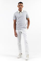 NIGEL WHITE & GREY MEN'S POLO T-SHIRT