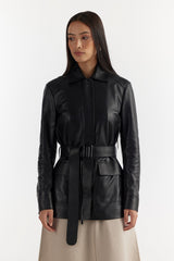 VIOLA BLACK WOMEN'S LEATHER JACKET