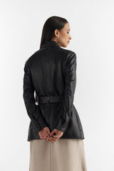 VIOLA BLACK WOMEN'S LEATHER JACKET