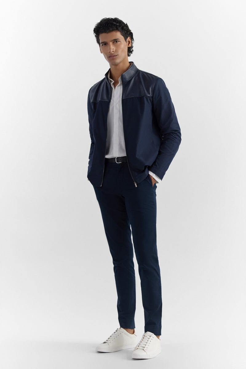 Navy Ralph Mix Media Jacket