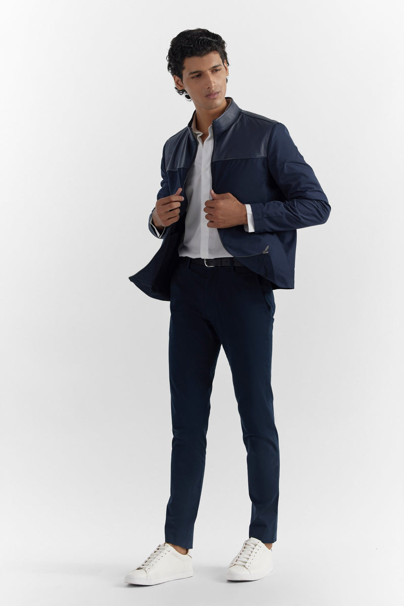 Navy Ralph Mix Media Jacket